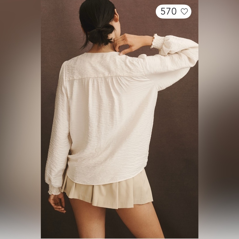 NWT Anthropologie Long Sleeve Wrap Blouse - Picture 4 of 9